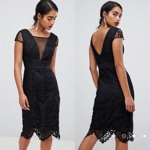 NWT CHI CHI LONDON BLACK LACE PENCIL SHEATH DRESS!